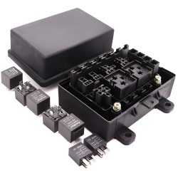 Waterproof Fuse Relay Box with 7 Relays and 10 ATC Fuses